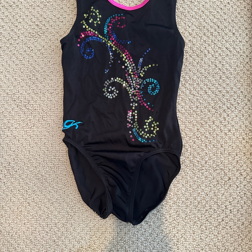 GK Black Leotard w/ Sparkle design